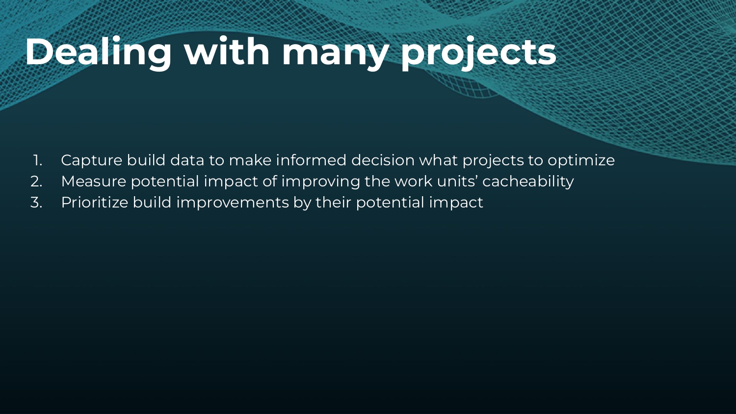 Strategies to Make and Keep Builds Cacheable — slide 33