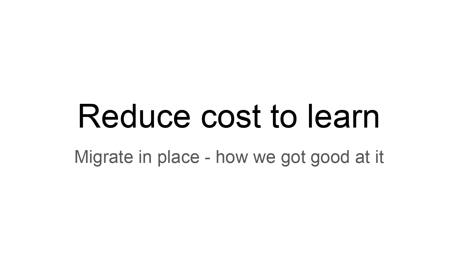 Fast, Not Furious Developer Experience — slide 36