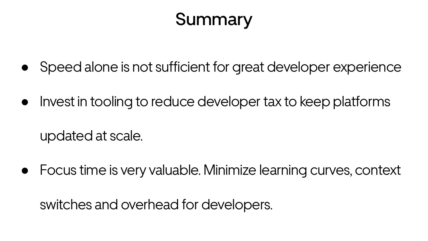 Fast, Not Furious Developer Experience — slide 42