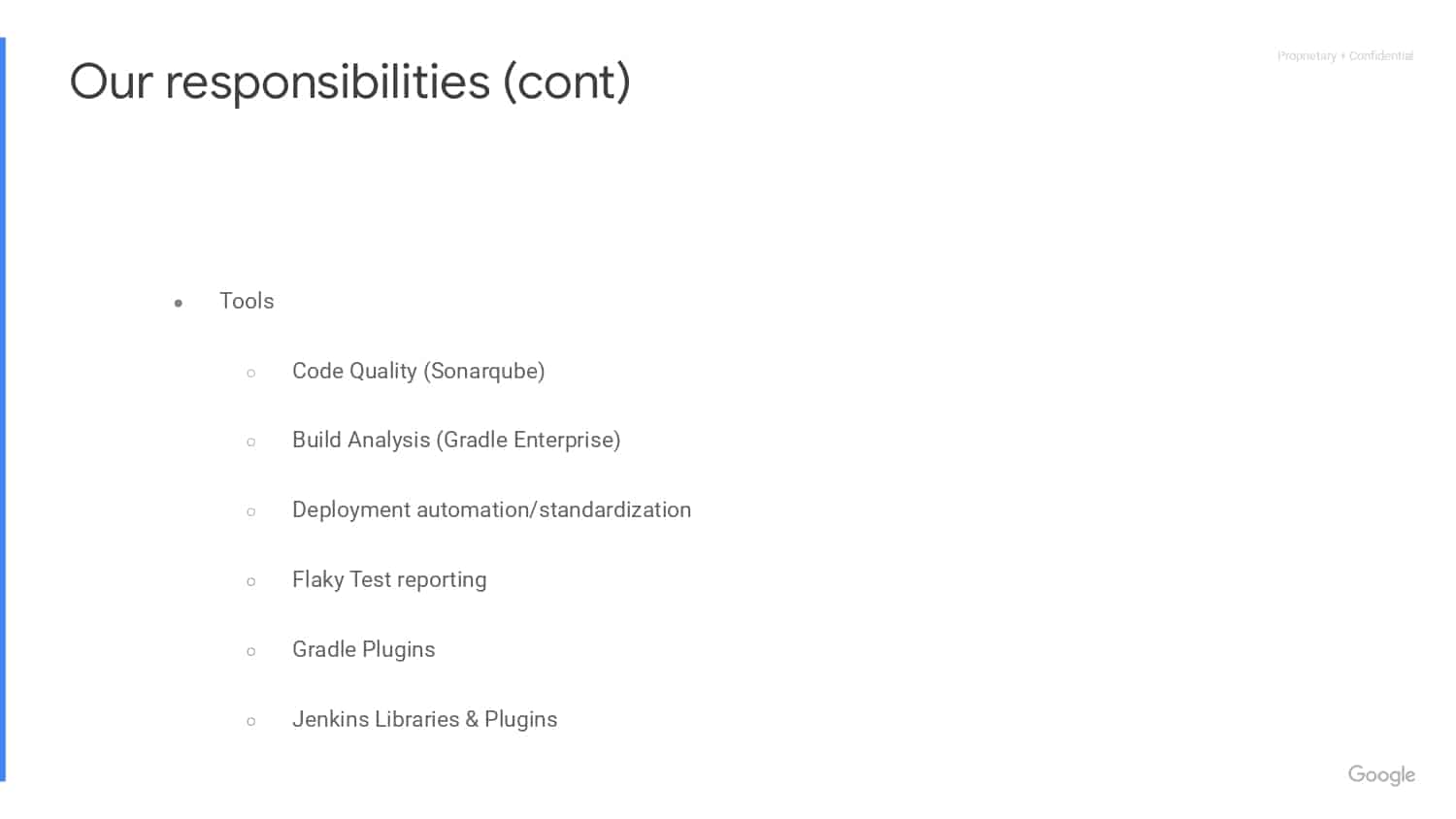 Flaky Tests & Binary Repositories, a Year in the Life of a Google DPE Engineer — slide 5