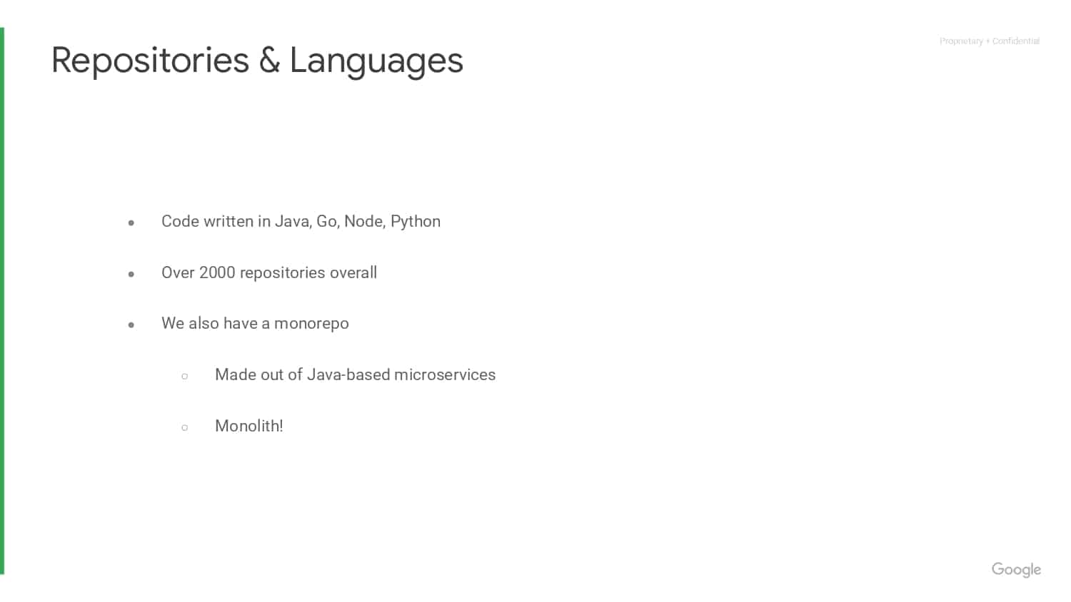 Flaky Tests & Binary Repositories, a Year in the Life of a Google DPE Engineer — slide 7