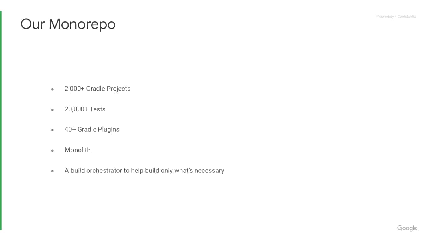 Flaky Tests & Binary Repositories, a Year in the Life of a Google DPE Engineer — slide 8