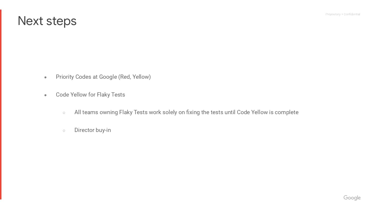 Flaky Tests & Binary Repositories, a Year in the Life of a Google DPE Engineer — slide 14