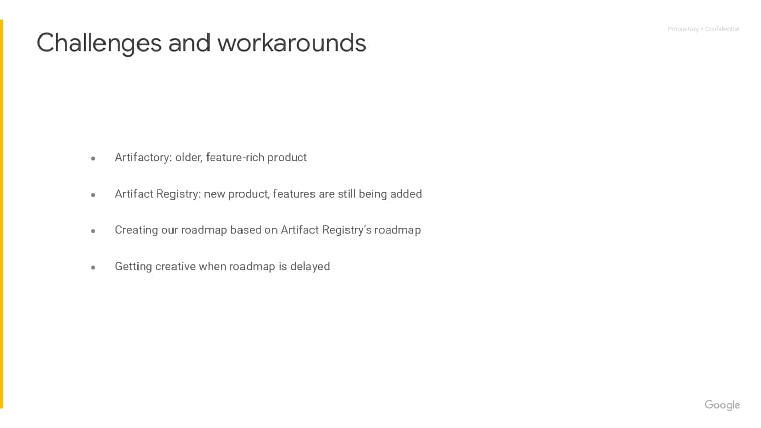 Flaky Tests & Binary Repositories, a Year in the Life of a Google DPE Engineer — slide 18