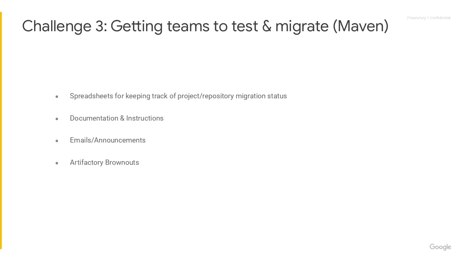 Flaky Tests & Binary Repositories, a Year in the Life of a Google DPE Engineer — slide 21