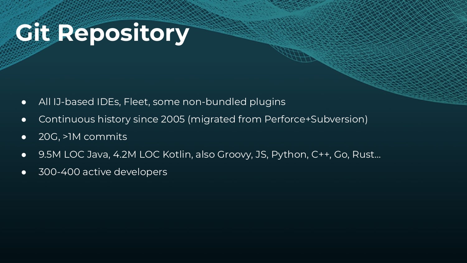 Dogfooding Developer Productivity: Development Process at JetBrains — slide 6