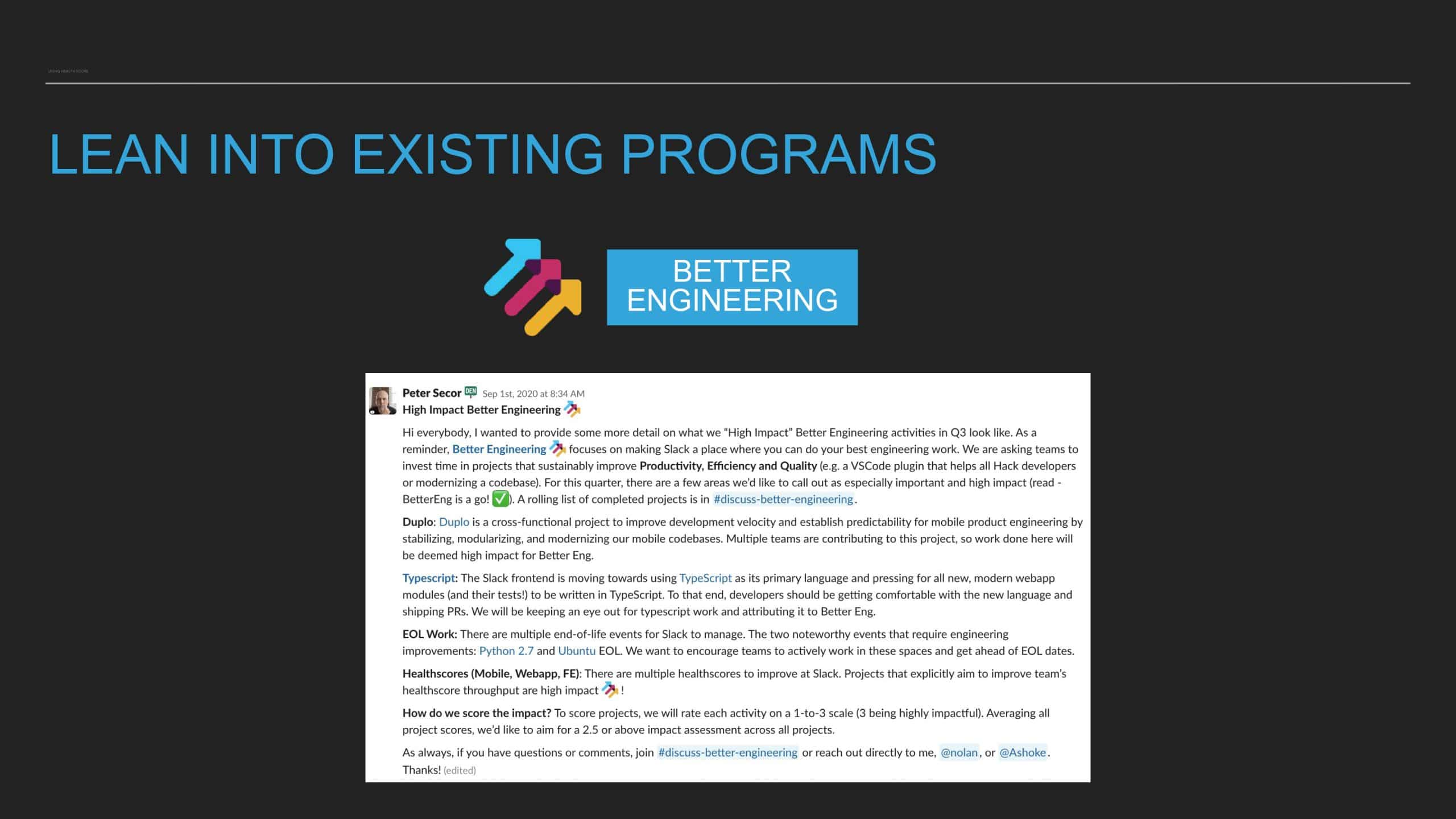 Code Health Score: How Slack Tracks and Manages Code Tech Debt at Scale — slide 40