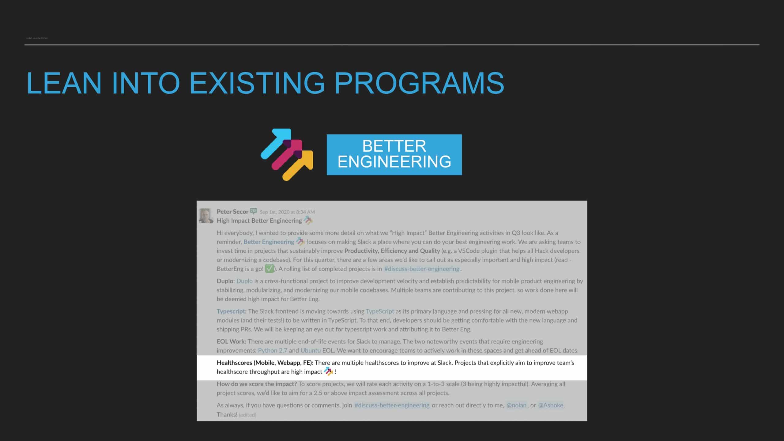 Code Health Score: How Slack Tracks and Manages Code Tech Debt at Scale — slide 41