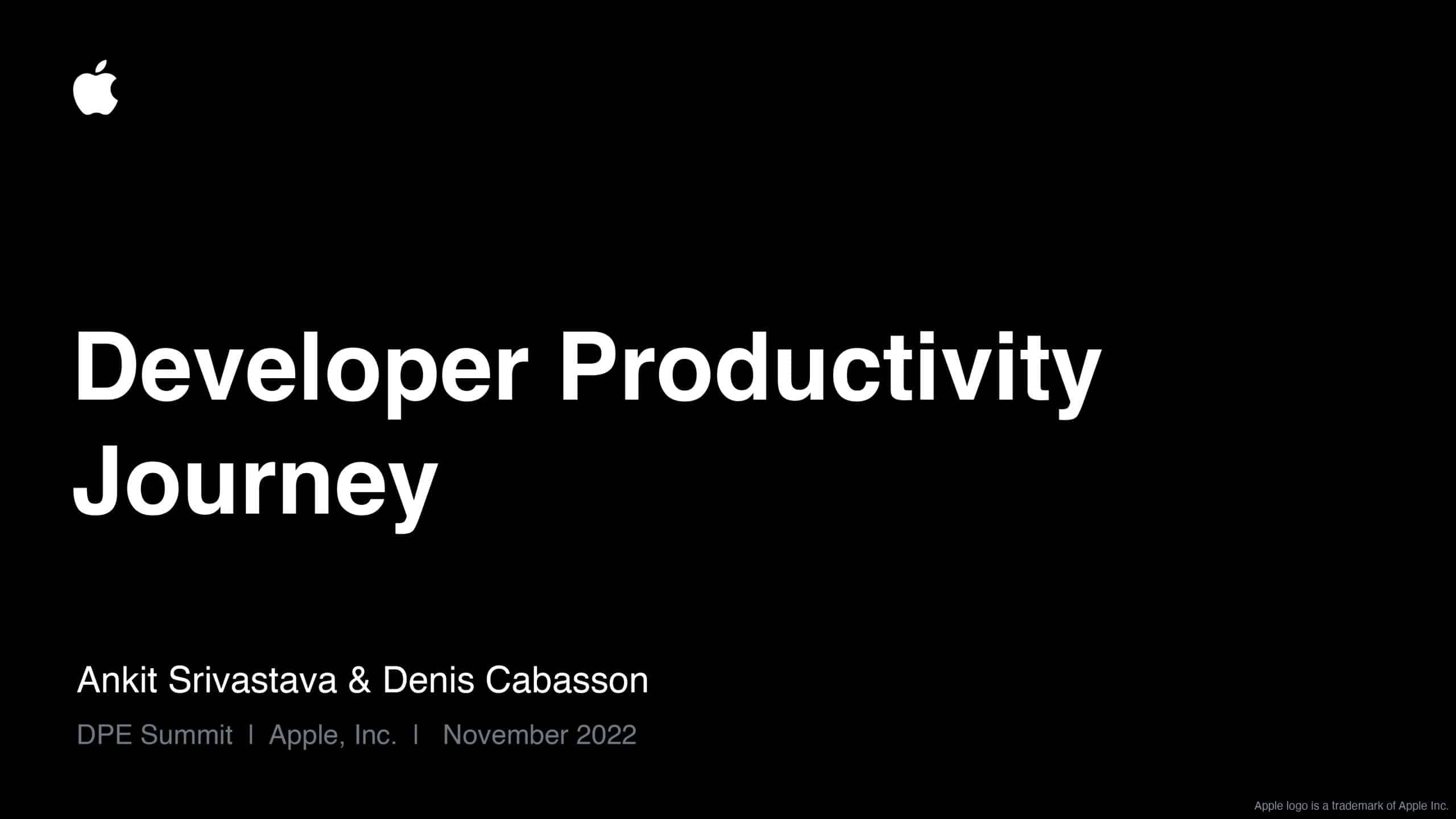 Siri Developer Productivity Journey — slide 1