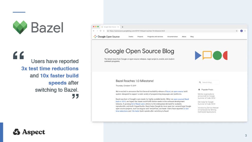 Achieving the Promised 3x-10x Bazel Speedup — slide 3