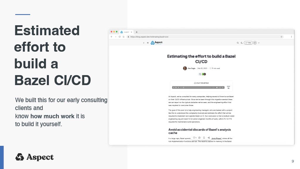 Achieving the Promised 3x-10x Bazel Speedup — slide 9