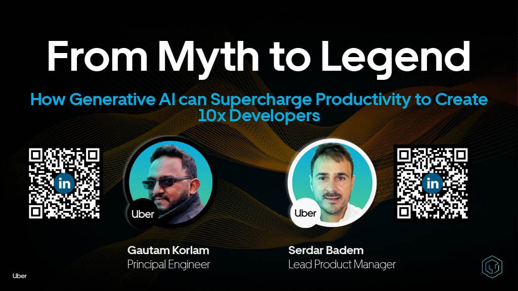 From Myth to Legend: How Generative AI Can Supercharge Productivity to Create 10x Developers — slide 1