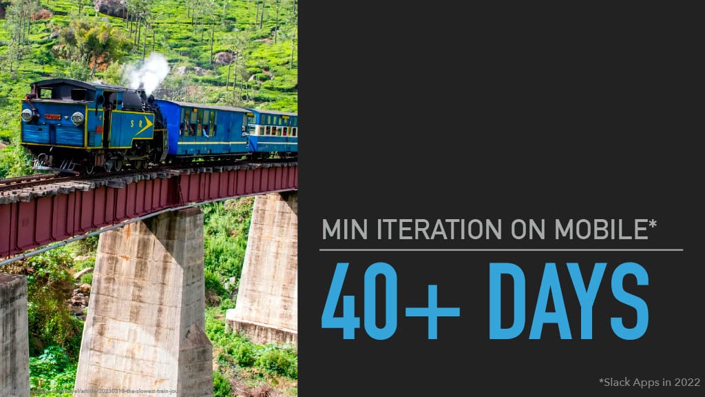 Optimizing Mobile Release Train Schedule and Speed for Faster Feature Arrival — slide 8