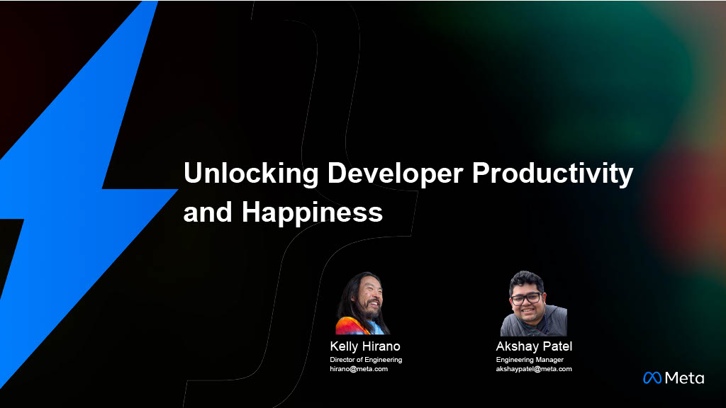 Unlocking Developer Productivity and Happiness — slide 1