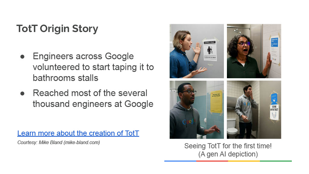 How Google Uses Bathroom Breaks to Improve Developer Knowledge and Productivity — slide 11