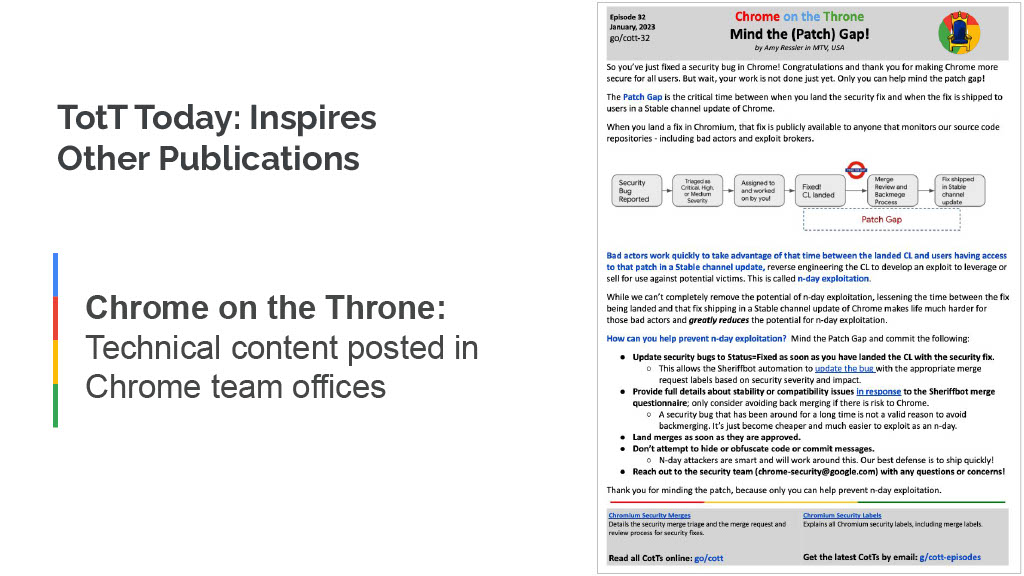 How Google Uses Bathroom Breaks to Improve Developer Knowledge and Productivity — slide 21