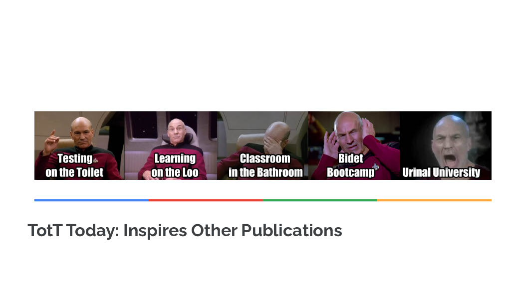 How Google Uses Bathroom Breaks to Improve Developer Knowledge and Productivity — slide 23