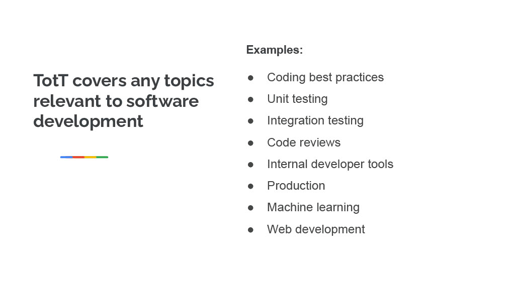 How Google Uses Bathroom Breaks to Improve Developer Knowledge and Productivity — slide 4