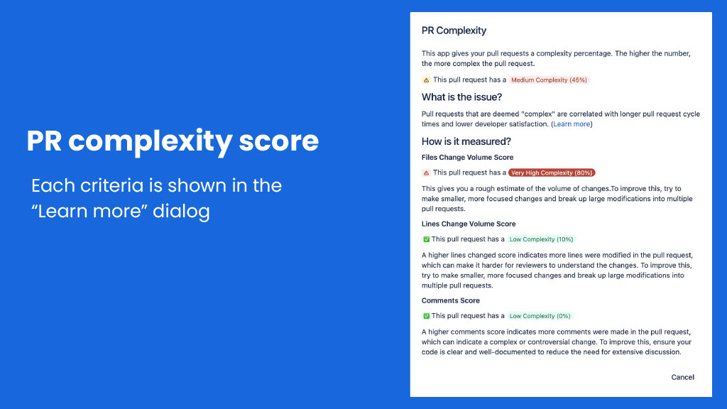 A Score for Pull Request Complexity – Its Impact on Cycle Time and How We Reduced it with AI — slide 28
