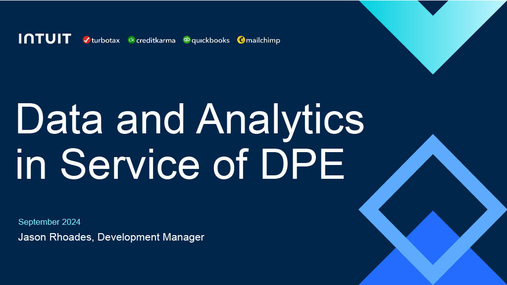 Data and Analytics in Service of DPE — slide 1