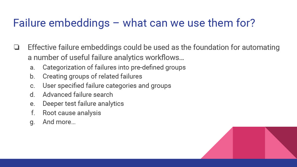 Improving and Automating Build Failure Investigations Using Semantic Embeddings — slide 14