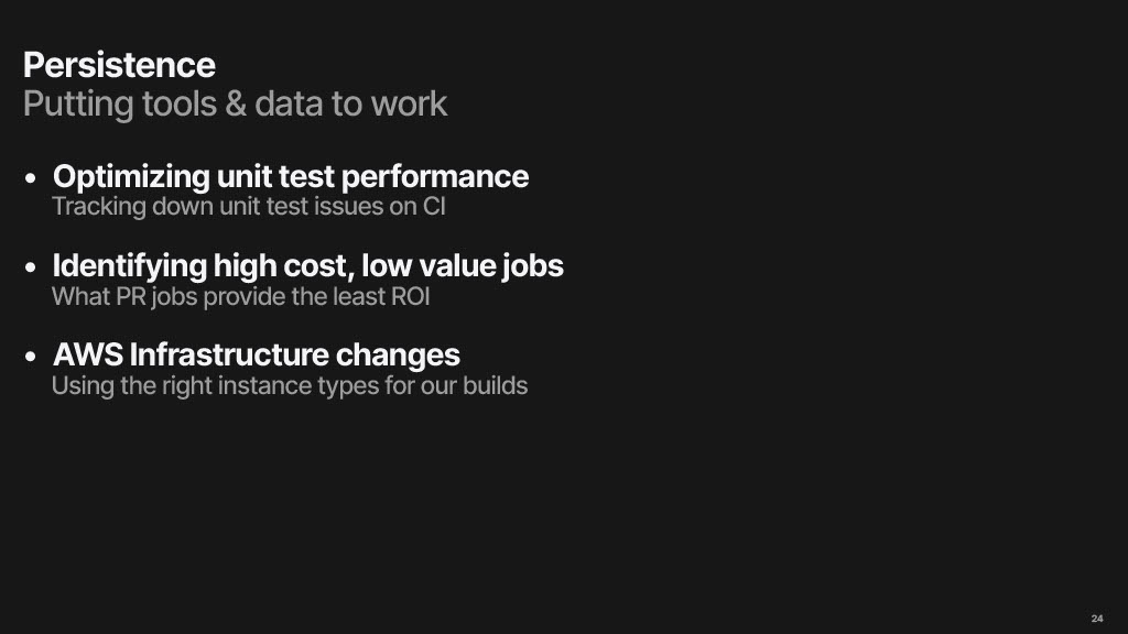 Reducing Build Times by 50%: A Story of Tools, Data, and Persistence — slide 24