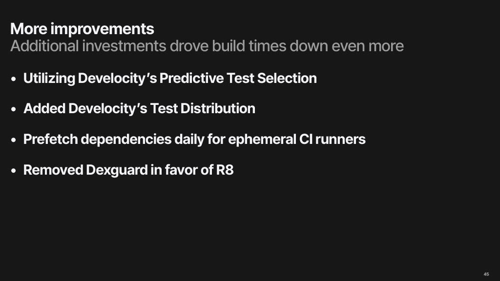 Reducing Build Times by 50%: A Story of Tools, Data, and Persistence — slide 45