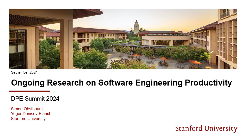Stanford Research: Measuring Software Engineering Productivity — slide 1