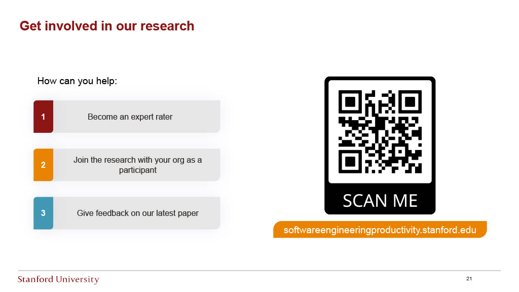 Stanford Research: Measuring Software Engineering Productivity — slide 21
